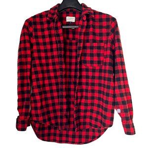 Universal Thread Long Sleeve Cabincore Red Black Buffalo Plaid ButtonDown L